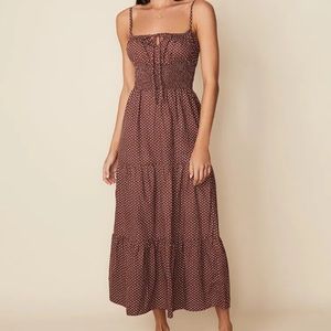 NWT AUS16/US12 Faithfull the brand brown polka dot midi dress